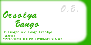 orsolya bango business card